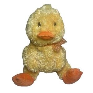 Hallmark Big Yellow And Orange Plush Chick Sitting 14 inch Orange Tie Stuffed